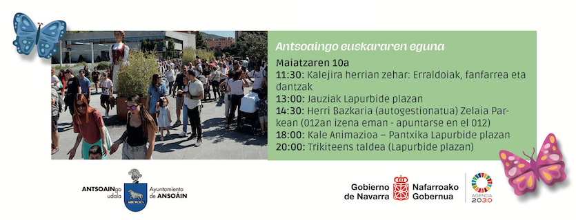 🌼 𝐄𝐮𝐬𝐤𝐚𝐫𝐚𝐫𝐞𝐧 𝐔𝐝𝐚𝐛𝐞𝐫𝐫𝐢𝐚 𝐞𝐠𝐮𝐧𝐚 - 𝐃𝐢𝐚 𝐝𝐞 𝐄𝐮𝐬𝐤𝐚𝐫𝐚𝐫𝐞𝐧 𝐔𝐝𝐚𝐛𝐞𝐫𝐫𝐢𝐚
📅Maiatzak 10 de mayo
🎟 Bazkaltzeko, izenak aldez aurretik eman behar dira 012an 
Para la comida hay que apuntarse en el 012
#EuskararenUdaberria #euskaraldia2025