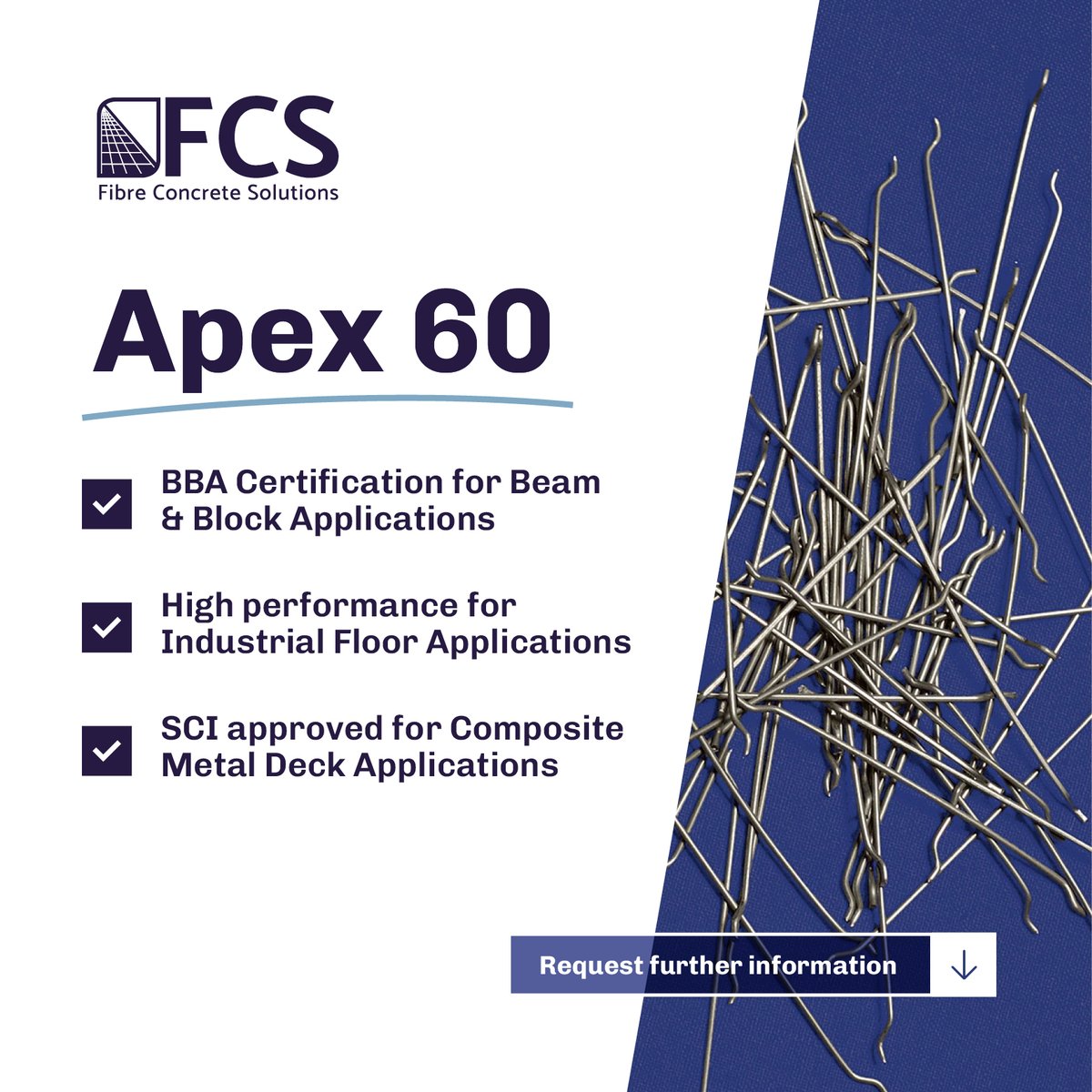 🔩 Stronger, Tougher, Smarter: Apex 60 Steel Fibre Reinforcement

At FCS, we specialise in high-performance fibre reinforcement for demanding concrete applications!

Learn more about Apex 60: ll.ink/IEsAeh 👀