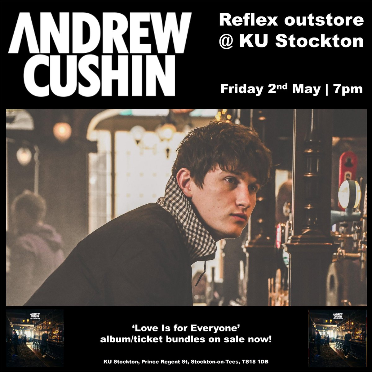 REFLEX CDs & VINYL (@reflex_cd_vinyl) on Twitter photo TONIGHT local singer-songwriter ANDREW CUSHIN launches his new album Love Is for Everyone with an exclusive Reflex outstore show at KU Stockton!
Final tickets: reflexrecordshop.com/product/75858/… <a href="/AndrewCushin/">Andrew Cushin</a> <a href="/ku_stockton/">KU STOCKTON</a> TONIGHT local singer-songwriter ANDREW CUSHIN launches his new album Love Is for Everyone with an exclusive Reflex outstore show at KU Stockton!
Final tickets: reflexrecordshop.com/product/75858/… <a href="/AndrewCushin/">Andrew Cushin</a> <a href="/ku_stockton/">KU STOCKTON</a>