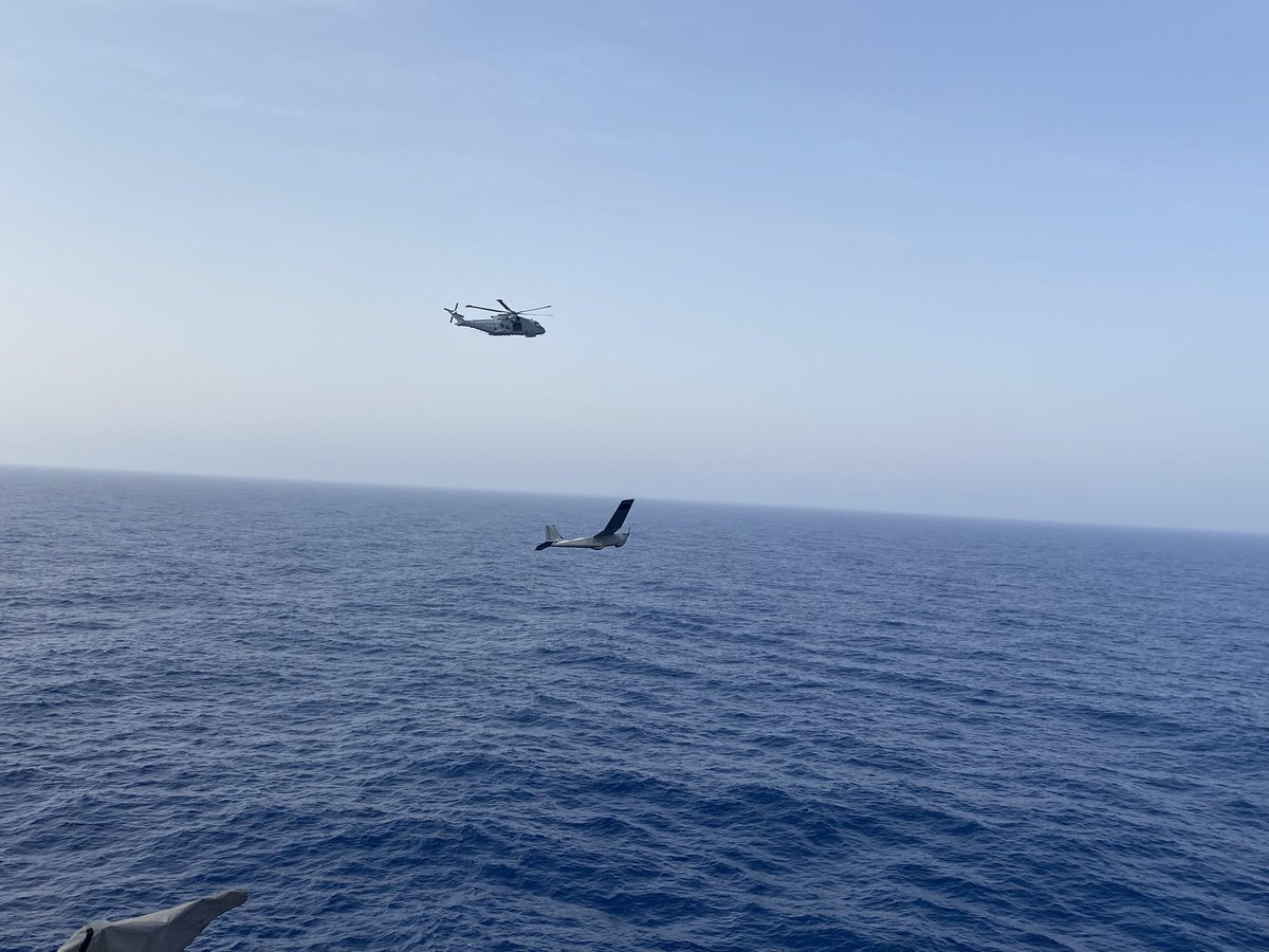 RFA Tidespring (@rfatidespring) on Twitter photo <a href="/RFATidespring/">RFA Tidespring</a> - Operating embarked Royal Navy, Merlin and UAS, demonstrating the interoperability of crewed and uncrewed aircraft
<a href="/COMUKCSG/">UK Carrier Strike Group</a> <a href="/RFAHeadquarters/">Royal Fleet Auxiliary</a> <a href="/NATO_MARCOM/">NATO Maritime Command</a> <a href="/NATO/">NATO</a>
#CSG25
#OPHIGHMAST
#StrongerTogether <a href="/RFATidespring/">RFA Tidespring</a> - Operating embarked Royal Navy, Merlin and UAS, demonstrating the interoperability of crewed and uncrewed aircraft
<a href="/COMUKCSG/">UK Carrier Strike Group</a> <a href="/RFAHeadquarters/">Royal Fleet Auxiliary</a> <a href="/NATO_MARCOM/">NATO Maritime Command</a> <a href="/NATO/">NATO</a>
#CSG25
#OPHIGHMAST
#StrongerTogether