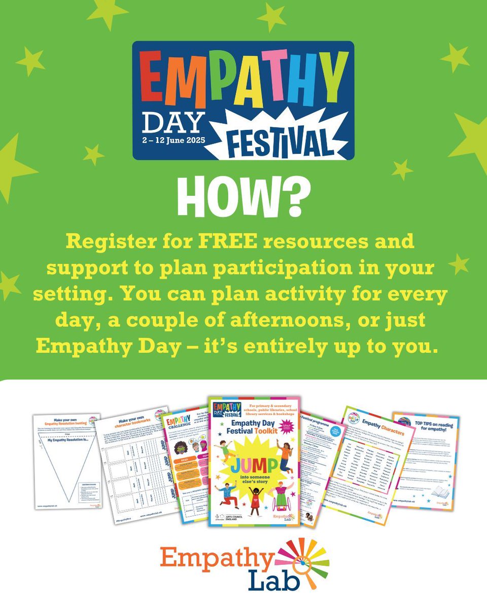 National Poetry Day (@poetrydayuk) on Twitter photo Empathy is crucial for a kinder world, nurtured through reading and stories. Join the Empathy Day Festival from 2-12 June by <a href="/EmpathyLabUK/">EmpathyLabUK</a>. Access free resources at empathylab.uk to help raise an empathy-educated generation. #EmpathyDayFestival Empathy is crucial for a kinder world, nurtured through reading and stories. Join the Empathy Day Festival from 2-12 June by <a href="/EmpathyLabUK/">EmpathyLabUK</a>. Access free resources at empathylab.uk to help raise an empathy-educated generation. #EmpathyDayFestival
