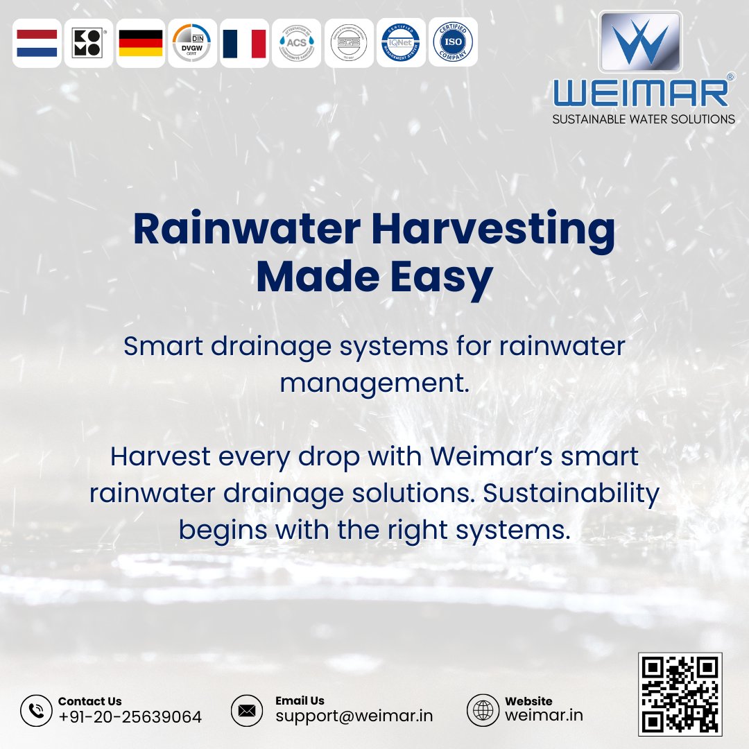 weimarindiallp's tweet image. Don’t let rainwater go to waste. With Weimar’s advanced drainage systems, you can efficiently channel, manage, and harvest rainwater — turning a challenge into an opportunity for sustainability.

#ModernPlumbing #WeimarSolutions #FlexiblePlumbing #LeakProofTechnology