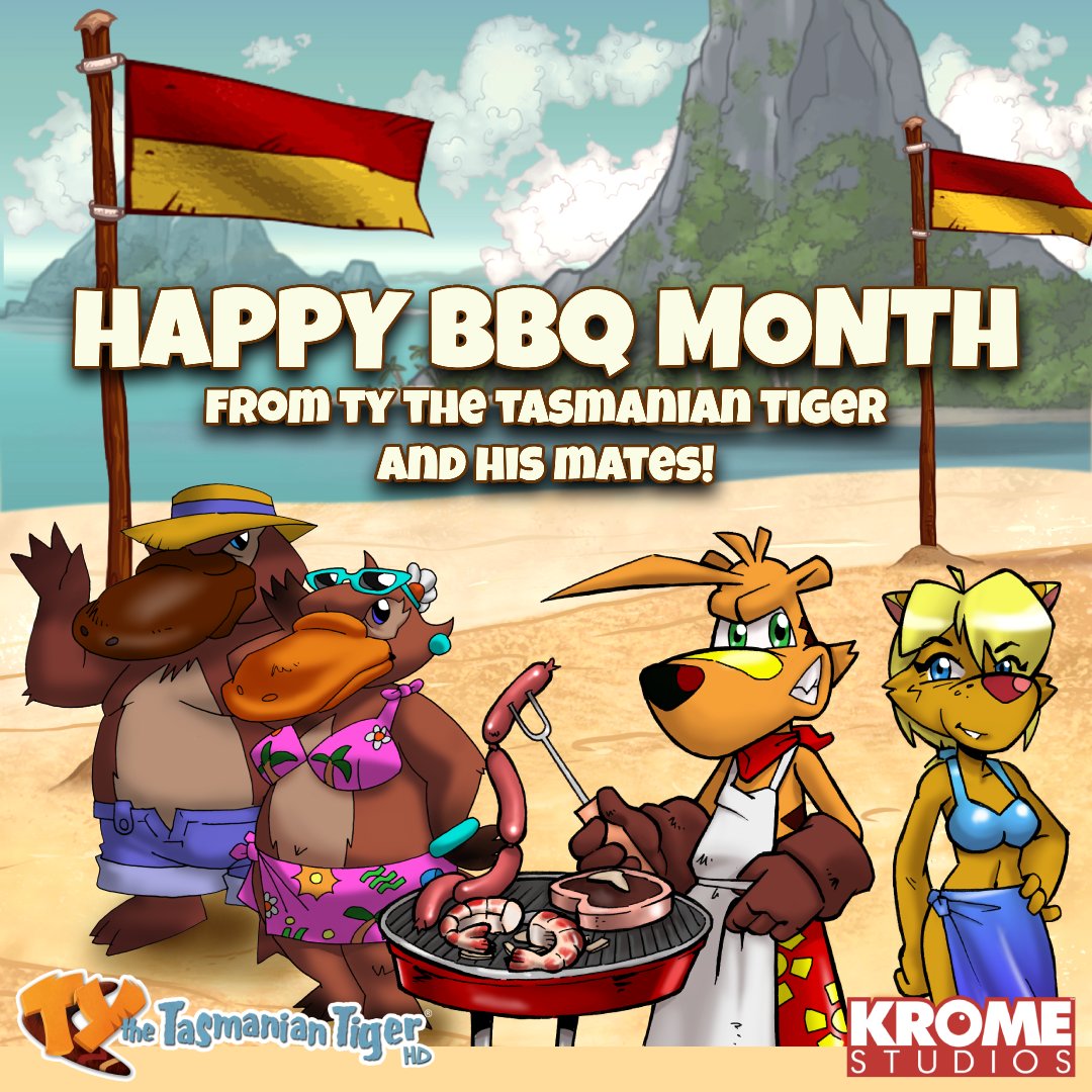 🔥 It’s BBQ Month!
TY’s got the barbie going — snags, prawns, and good mates.
Put another one on! 🍤🌭
#TYtheTasmanianTiger #BBQMonth