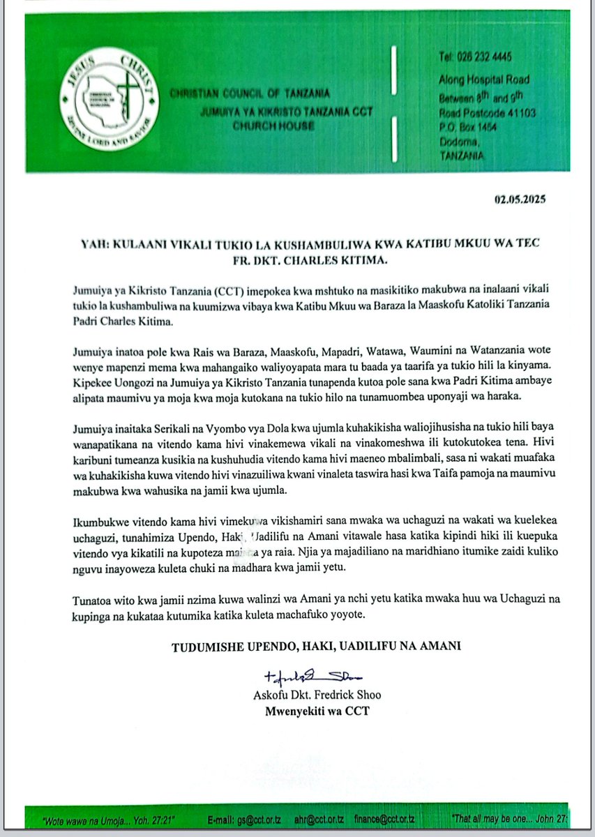 Christian Council of Tanzania tweet media