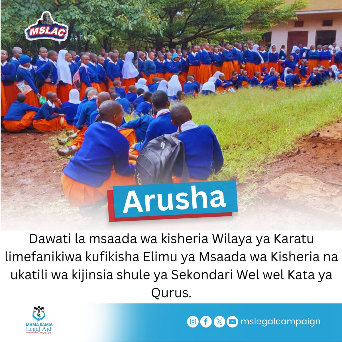 Maafisa wa Halmashauri ya Wiaya Ya Karatu wamefanikiwa kufika katika shule y sekondari Wel Wel iliyopo kata ya Qurus, wilaya ya Karatu Mkoani Arusha.

Mada kubwa iliyofundishwa katika shule hii ni kuwakumbusha wanafunzi juu ya umuhimu wa kujitambua, na kufuata malengo yao ya