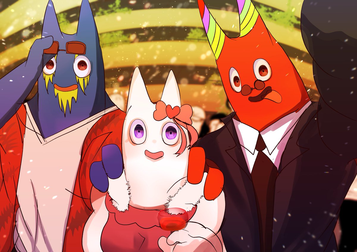 #gartenofbanbanfanart
#gartenofbanban
#イラスト
今日は自分の誕生日プラス
Rpxくるので記念イラスト
日本だと午前か
重なった奇跡乾杯
イラストは豪華客船のなかで
Rpxを祝福するトリオ😊