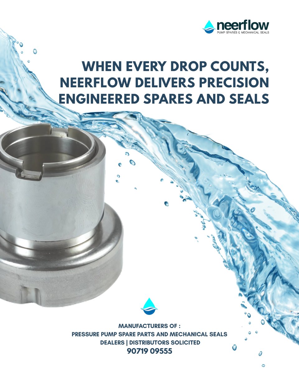 Neer_flow's tweet image. When every drop counts, Neerflow delivers precision-engineered spares and seals that keep your pressure pumps performing at their peak.
Visit us at:
🌐 neerflow.com

#spareparts #spare #submersiblespareparts #pumpspareparts #neerflow #pressurepump #manufacturer