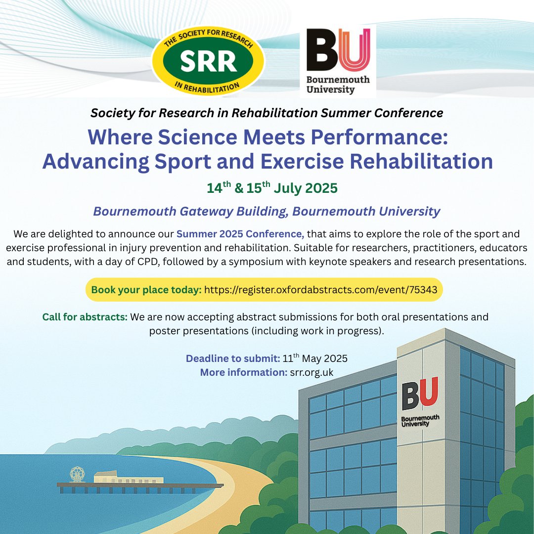 SRR Summer 2025 Conference, 14th &amp; 15th July

Submit your abstracts today! 
app.oxfordabstracts.com/stages/78666/s…
Deadline 11.05.2025

Full details can be found on the SRR website 
srr.org.uk/srr-events/srr…