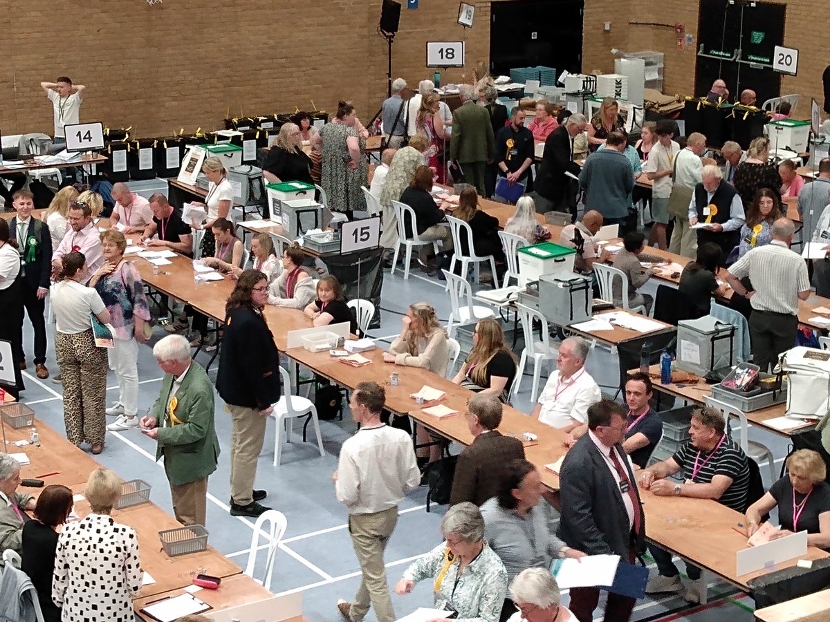 First job is verification. Separate the pink slips for town and parish councils from the white county council papers.. and make sure as many were cast as given out...