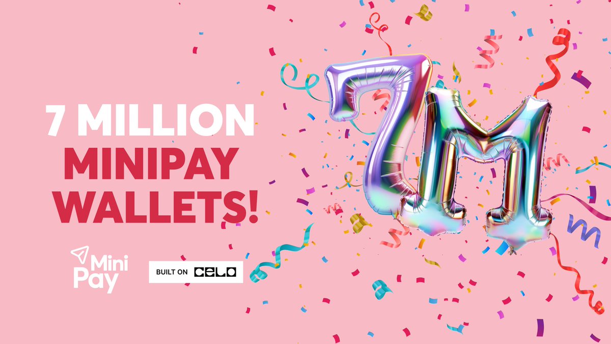 MiniPay has officially crossed 7 million wallet activations globally 🎉

A huge thanks to our incredible users and partners for helping us reach this milestone.