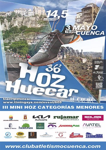En la tarde de este sábado, #Cuenca volverá a llenarse de #Atletismo de la mano del Club Atletismo Cuenca.
¡Llega la 36 edición de la Hoz del Huécar!
✍️ 19:00 hora de salida desde la Plaza de España 
Previamente se disputará la Mini hoz.
¡No te lo pierdas!
clubatletismocuenca.com/cac3/index.php…