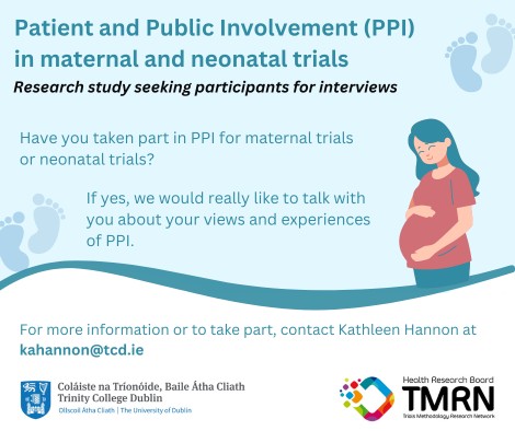 National Perinatal Epidemiology Centre (@npec_ucc) on Twitter photo Have you taken part in a maternity or neonatal clinical trial—or worked on one as a healthcare professional?
Researchers at Trinity College Dublin would love to hear about your experience.
📩 For more information, please contact: kahannon@tcd.ie Have you taken part in a maternity or neonatal clinical trial—or worked on one as a healthcare professional?
Researchers at Trinity College Dublin would love to hear about your experience.
📩 For more information, please contact: kahannon@tcd.ie