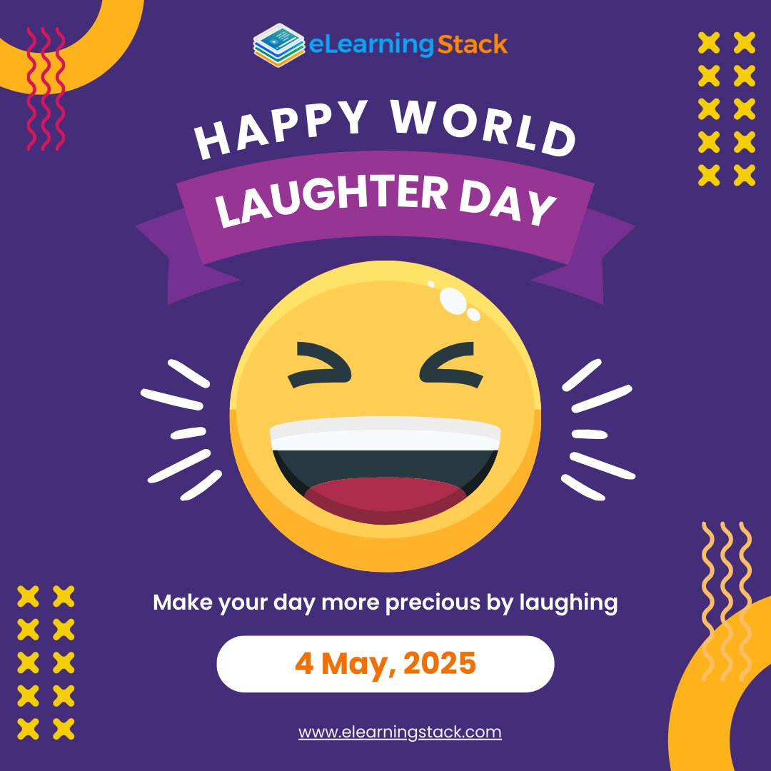 Elearningstack's tweet image. "This World Laughter Day, let’s remember—learning is better with laughter. 😄 #eLearningStack #HappyWorldLaughterDay"