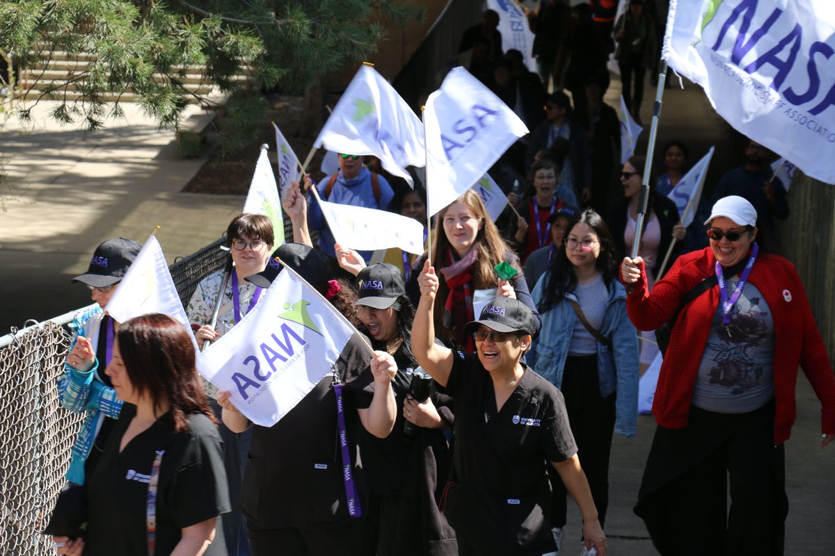 Yesterday's May Day march on #UAlberta campus was a great celebration of the workers who make the university work! 

Workers have made only made gains over the years by standing in solidarity with one another to win what they deserve, and that's how we'll continue to win!