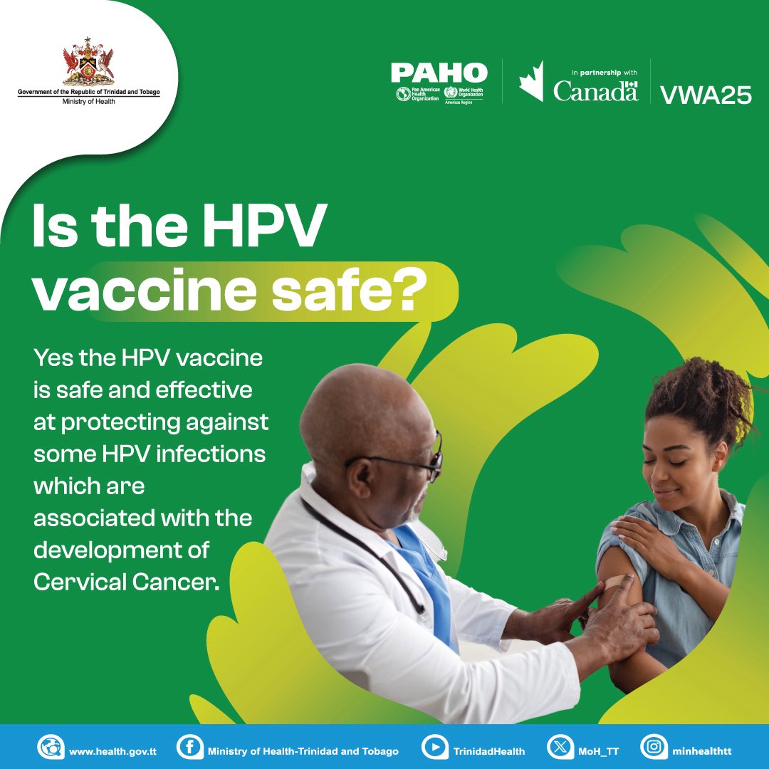 Did You Know?
👉Cervical cancer, casued by certain strains of the Human Papillomavirus (HPV), is one of the most common cancers affecting women, yet it is the most treatable and preventable. 

HPV vaccines are safe, effective, and can help prevent cases of cervical cancer.