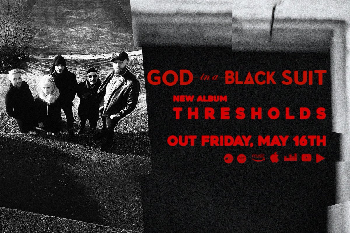 God in a Black Suit (@godinablacksuit) on Twitter photo Thresholds, God in a Black Suit's new album, will be released on Bandcamp and the main streaming platforms on Friday, May 16th.
+ press and booking: <a href="/_agiantleap/">A Giant Leap</a>
#godinablacksuit #newalbum #newmusic #thresholds #musicalert #newrelease #postpunk #newwave #darkwave #indierock Thresholds, God in a Black Suit's new album, will be released on Bandcamp and the main streaming platforms on Friday, May 16th.
+ press and booking: <a href="/_agiantleap/">A Giant Leap</a>
#godinablacksuit #newalbum #newmusic #thresholds #musicalert #newrelease #postpunk #newwave #darkwave #indierock