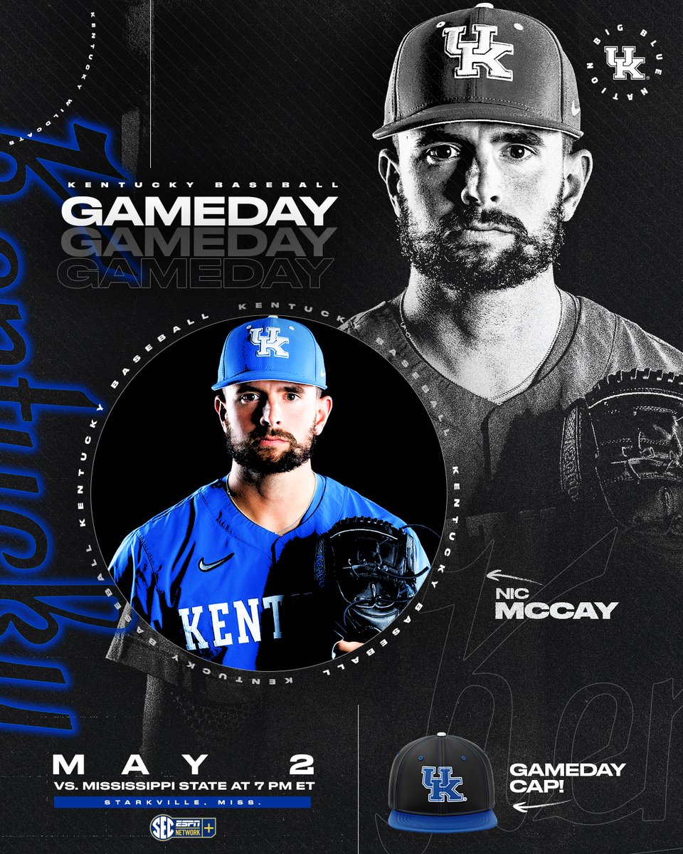 Kentucky Baseball (@ukbaseball) on Twitter photo π Mississippi State
ποΈ Dudy Noble Field (Starkville, Miss.)
βοΈ 7 p.m. ET / 6 CT
πΊ SECN+
π» <a href="/UKSportsNetwork/">UK Sports Network</a>, <a href="/UKAthletics/">Kentucky Athletics</a> app π Mississippi State
ποΈ Dudy Noble Field (Starkville, Miss.)
βοΈ 7 p.m. ET / 6 CT
πΊ SECN+
π» <a href="/UKSportsNetwork/">UK Sports Network</a>, <a href="/UKAthletics/">Kentucky Athletics</a> app
