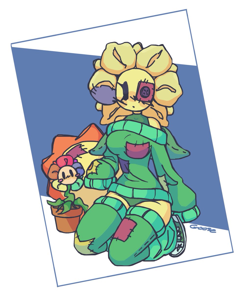 sillyoose's tweet image. stuffy flower drawing (repost) #pvz