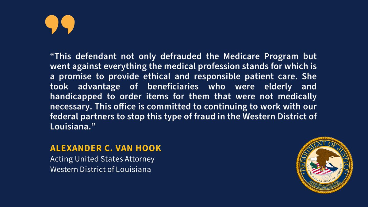 Nurse Practitioner from Opelousas Convicted of Medicare Fraud by Federal Jury <a href="/OIGatHHS/">OIG at HHS</a> 
justice.gov/usao-wdla/pr/n…