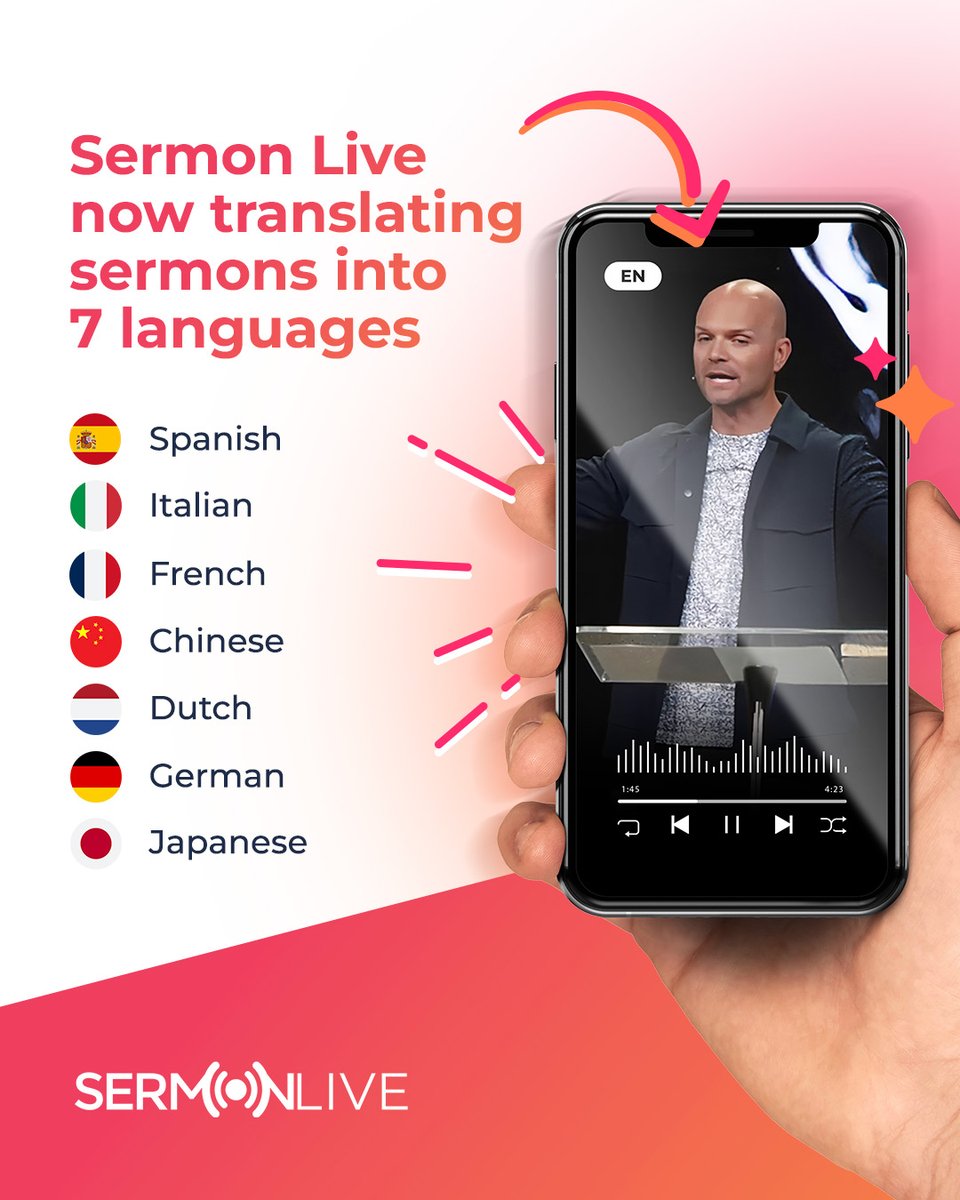 SermonShots's tweet image. Real-time sermon translations?!

Sermon Live now supports 7 languages — and it’s all happening as the sermon is being preached! Such a powerful way to make the message more accessible to more people.

Church just got way more accessible. 🙌

#SermonLive #ChurchTech #SermonShots