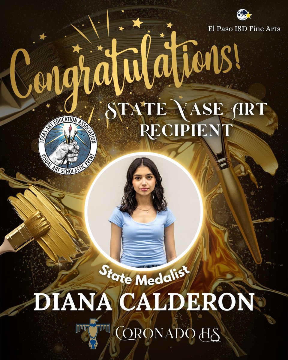 EL Paso ISD Fine Arts (@episd_finearts) on Twitter photo Congratulations to our 2025 EPISD State VASE art students. The VASE (Visual Arts Scholastic Event) is an annual art competition that is hosted by the Texas Art Education Association. It recognizes outstanding student artwork and lets them showcase their skills. <a href="/ELPASO_ISD/">El Paso ISD</a> Congratulations to our 2025 EPISD State VASE art students. The VASE (Visual Arts Scholastic Event) is an annual art competition that is hosted by the Texas Art Education Association. It recognizes outstanding student artwork and lets them showcase their skills. <a href="/ELPASO_ISD/">El Paso ISD</a>