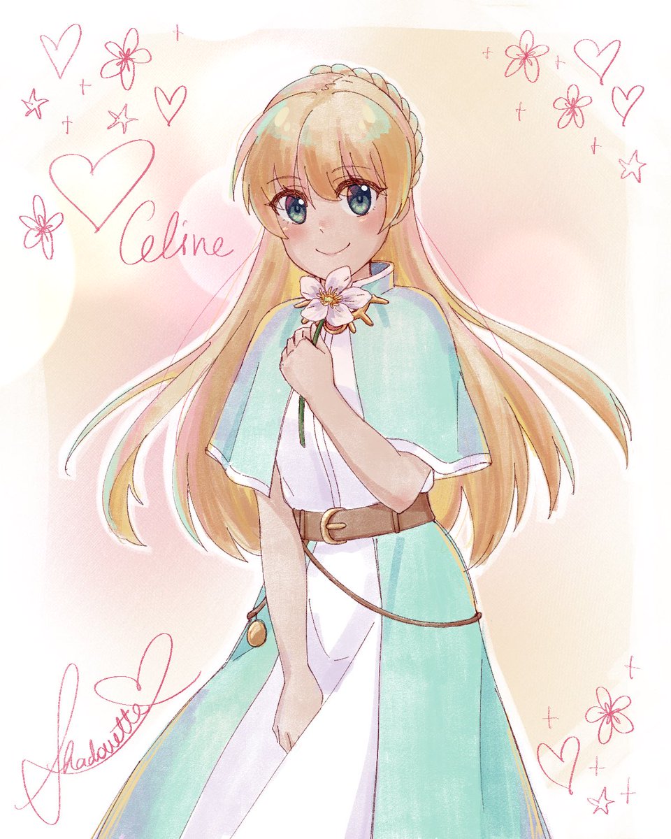 I’m newly obsessed with <a href="/FieldsofMistria/">Fields of Mistria ✨ Out Now in Early Access</a> !!! Celine is such a precious cutie 🩵🌸✨

(I will be drawing more of this amazing game 🤩)