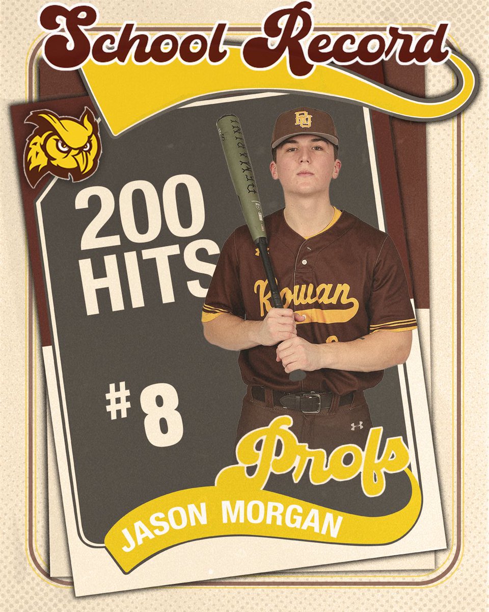 RowanBaseball_'s tweet image. JMOOOOOOOO 

Jason Morgan played an amazing game yesterday and on top of that he reached 200 hits! Congratulations 🥳

#d3baseball #goprofs #profpride #collegebaseball