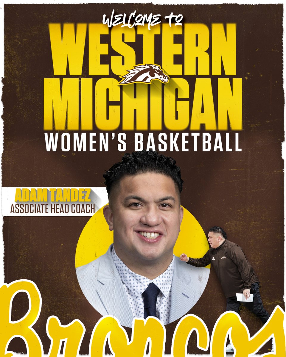 WMU Women's BBall (@wmu_wbb) on Twitter photo We are excited to announce <a href="/CoachTandez/">Adam Tandez</a> as our new associate head coach!
READ: wmubroncos.com/news/2025/5/2/β¦ We are excited to announce <a href="/CoachTandez/">Adam Tandez</a> as our new associate head coach!
READ: wmubroncos.com/news/2025/5/2/β¦
