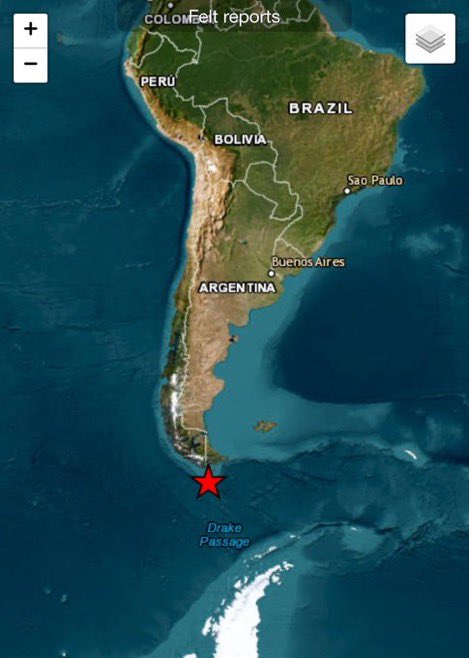 InformaESV's tweet photo. #Argentina | Fuerte terremoto de magnitud 7.4 en el sur de Chile y Argentina. https://t.co/nxWYVZDiwm