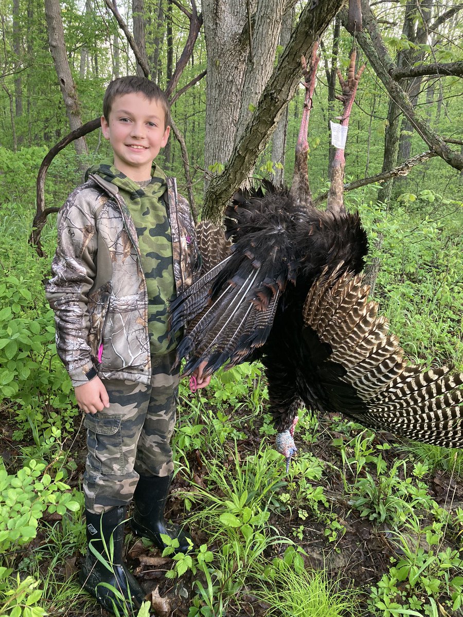 I’ve been hunting like crazy this year trying to get my little buddy his first turkey. Praise the Lord it happened this morning.