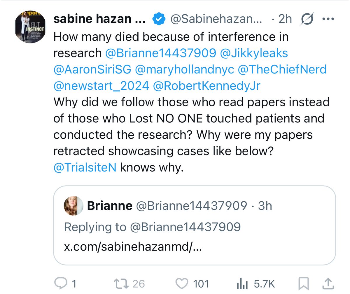 Cheshire (@thatsregrettab1) on Twitter photo Dear <a href="/SabinehazanMD/">sabine hazan md</a>: Your papers were retracted b/c you could not correctly identify the studies you were reporting upon and the papers you cited did not say what you claimed they said. 😳
Incompetence is why they were retracted. Dear <a href="/SabinehazanMD/">sabine hazan md</a>: Your papers were retracted b/c you could not correctly identify the studies you were reporting upon and the papers you cited did not say what you claimed they said. 😳
Incompetence is why they were retracted.