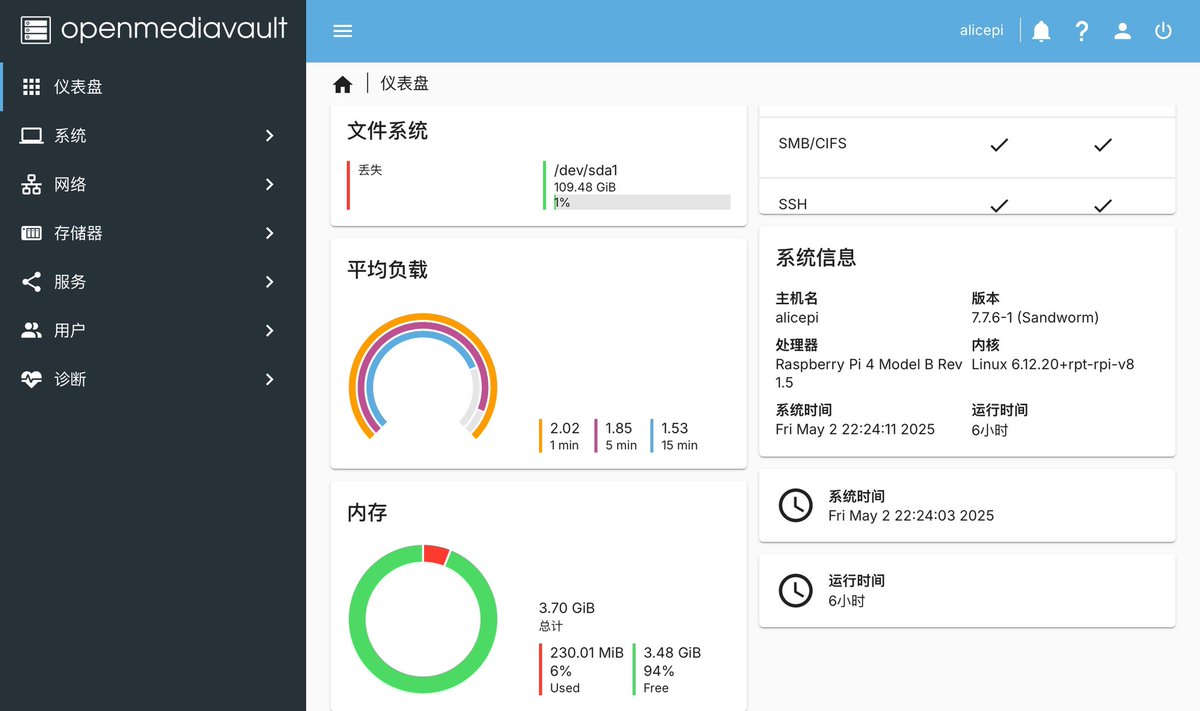 fleet_scarlet's tweet image. 买不起DXP4800只能给树莓派刷个OMV挂个闲置小硬盘玩玩,不过在家里的话不同设备之间传文件确实可以摆脱微信文件传输助手了,也是件好事