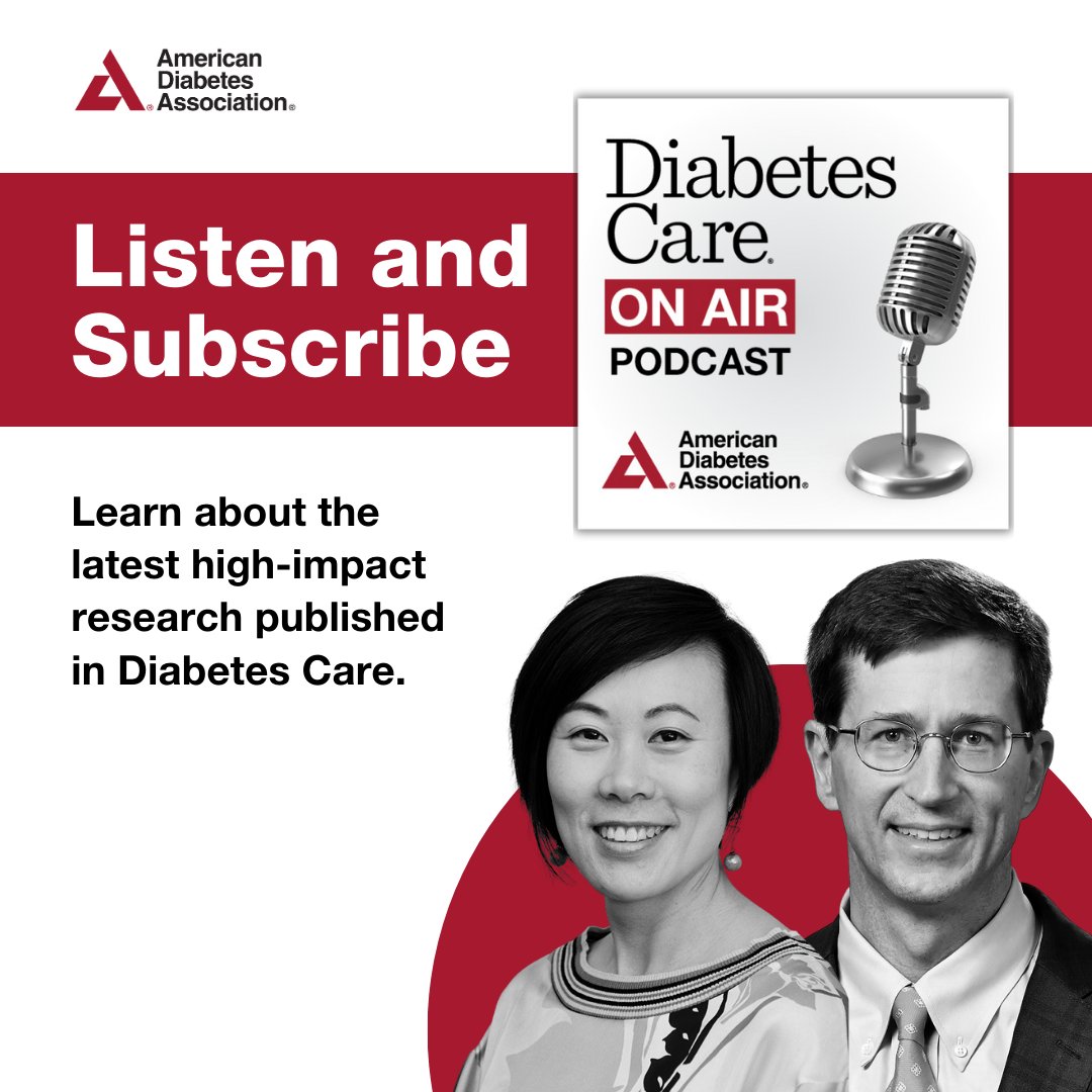ADA Professional Publications (@ada_pubs) on Twitter photo 🚨 A new month, a new Care on Air! Where #podcast hosts Michael R. Rickels, MD, MS & <a href="/AliceYYCheng/">Dr. Alice Cheng</a> discuss the latest and greatest of Diabetes Care.
🎙️ diabetescareonair.libsyn.com/site
In this ep: the modern role of basal insulin in advancing T2D therapy, the derivation and validation 🚨 A new month, a new Care on Air! Where #podcast hosts Michael R. Rickels, MD, MS & <a href="/AliceYYCheng/">Dr. Alice Cheng</a> discuss the latest and greatest of Diabetes Care.
🎙️ diabetescareonair.libsyn.com/site
In this ep: the modern role of basal insulin in advancing T2D therapy, the derivation and validation