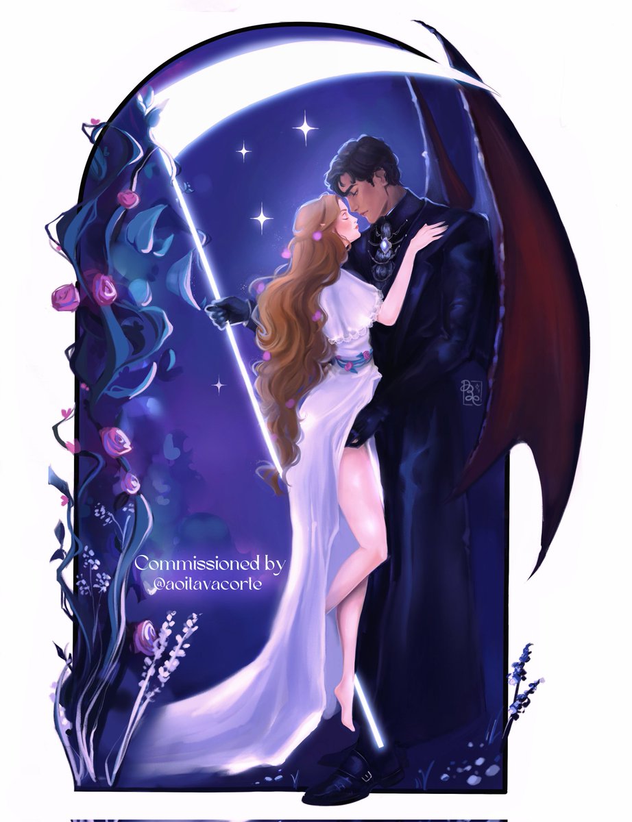 Elriel Month 2025 : 𝐃𝐞𝐚𝐭𝐡 𝐚𝐧𝐝 𝐓𝐡𝐞 𝐌𝐚𝐢𝐝𝐞𝐧

he was her darkness, 
and she was his light. 
you could never have one 
without the other. 
without death, 
spring would never come. 
and without spring, 
there would be no death.

Art by <a href="/deboecia/">Morwenaert</a>
Commissioned by me