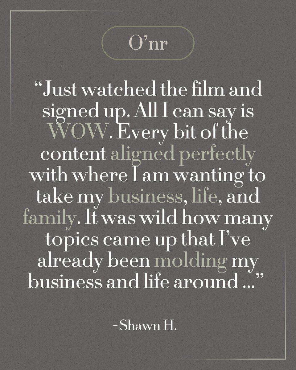Season 2 of the O’nr docuseries is here.

8 new episodes. A new guidebook. Real conversations in our Safe Harbor community.

If you're feeling the tension between life, business &amp; family - this is for you.

Watch the doc now. Link in bio.

#OnrImpact #ThriveWithOnr