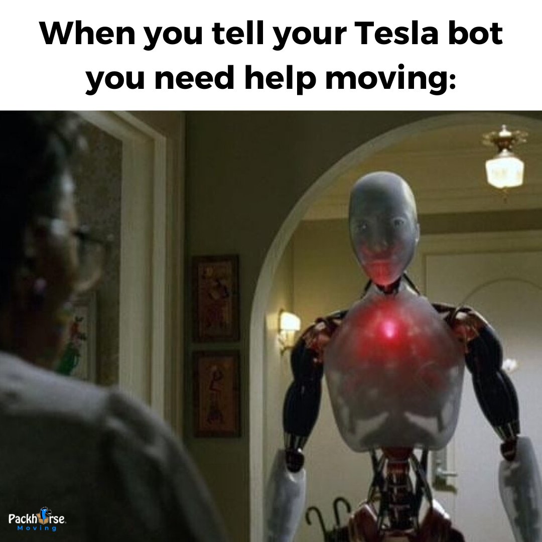 PackhorseMoving's tweet image. Stick with the workhorses. 📦🐴🚚

#movingmeme #irobot #teslabot
#workhorses #packhorse #bestmovers
#pickthehorse #packhorsemoving