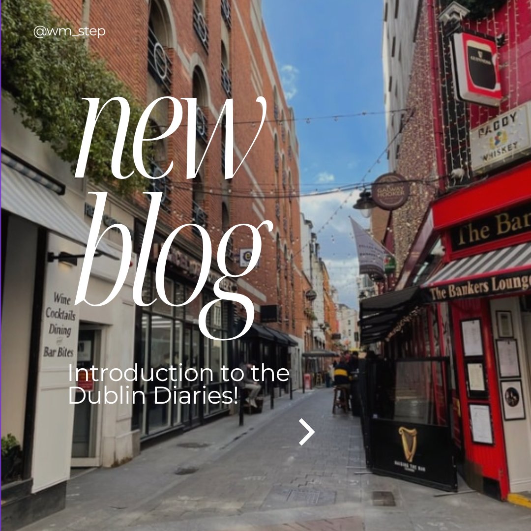 wm_step's tweet image. New blog post! Introduction to the Dublin Diaries! Join Meghann as she prepares to embark on the Dublin Business Minor Program!