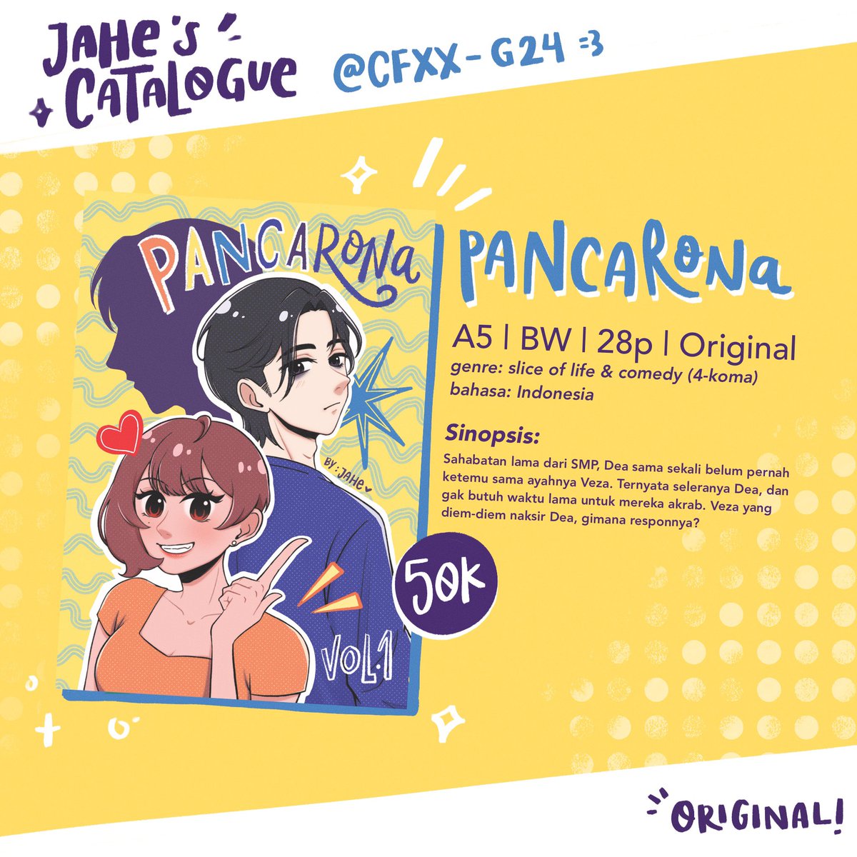[💛&amp; RT appreciated!]

✨Jahe’s full catalog for #CFXX + pick-up order!✨

📅 2-15 May
📍G-24 (both days)
🔗 forms.gle/nityGY4AgLKxNW…

fandom: NIJI EN (BY THE BEAT), Michi Mochievee, Original

#CFXXcatalogue #CF20 

🧵for samples!