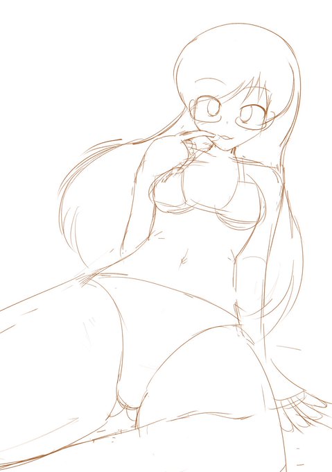 WIP ビキニアリシア、構図変えてみた 