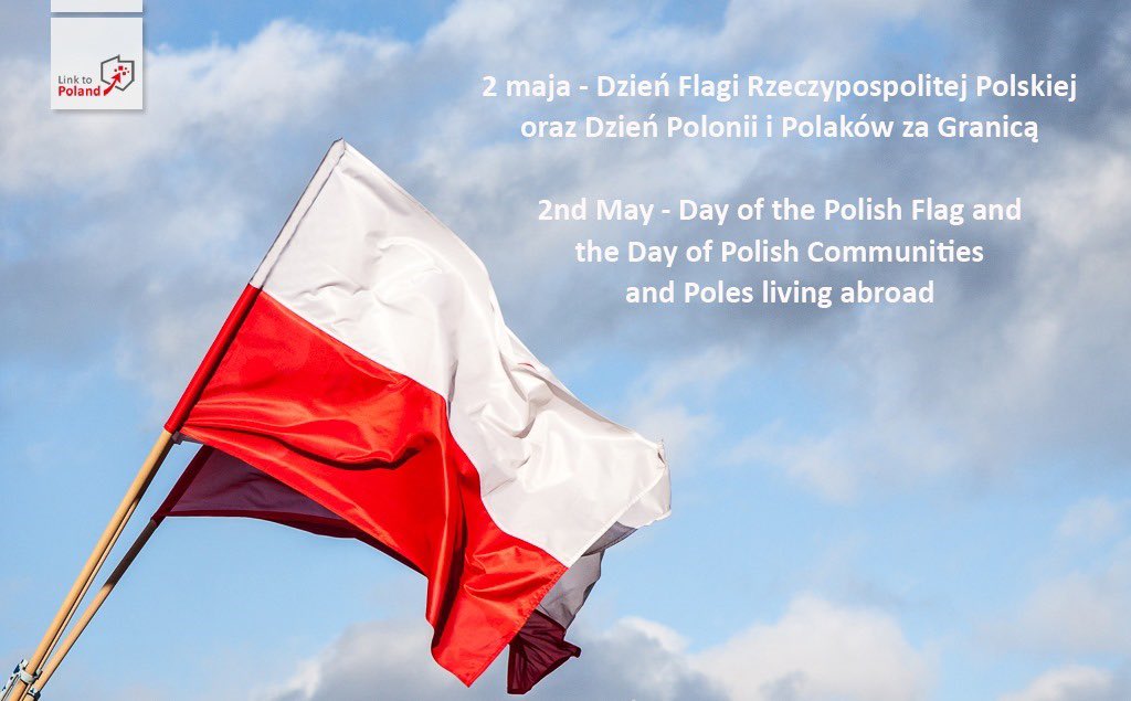 2 maja - Dzień Flagi Rzeczypospolitej Polskiej oraz Dzień Polonii i Polaków za Granicą. Pozdrawiamy Was serdecznie! Miłej Majówki!

2nd May - Day of the Polish Flag and the Day of Polish communities and Poles living abroad. Greetings to all of you

#DzienFlagi #Majowka #Polonia