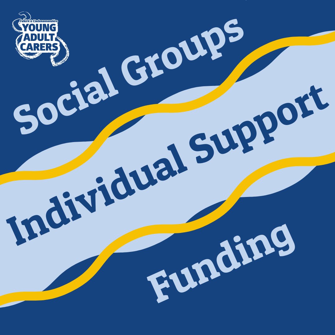 Young Adult Carers - Falkirk & Clacks (@yac_fccc) on Twitter photo 🤨What can you expect from the Young Adult Carers Project?
💙We structure our support to your needs offering social groups, 1:1 guidance, and funding applications.
❓Want to know more? Message us or email youngadultcarers@centralcarers.co.uk
<a href="/FalkirkHSCP/">Falkirk Health and Social Care Partnership</a> <a href="/RobertsonTrust/">The Robertson Trust</a> 🤨What can you expect from the Young Adult Carers Project?
💙We structure our support to your needs offering social groups, 1:1 guidance, and funding applications.
❓Want to know more? Message us or email youngadultcarers@centralcarers.co.uk
<a href="/FalkirkHSCP/">Falkirk Health and Social Care Partnership</a> <a href="/RobertsonTrust/">The Robertson Trust</a>