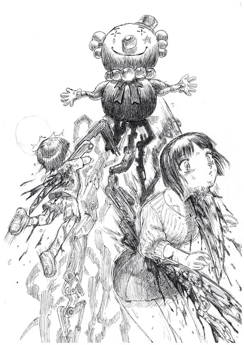 入院生活中に描いた絵
「にげろー!殺人ピエロだ!」
#ボールペン画 