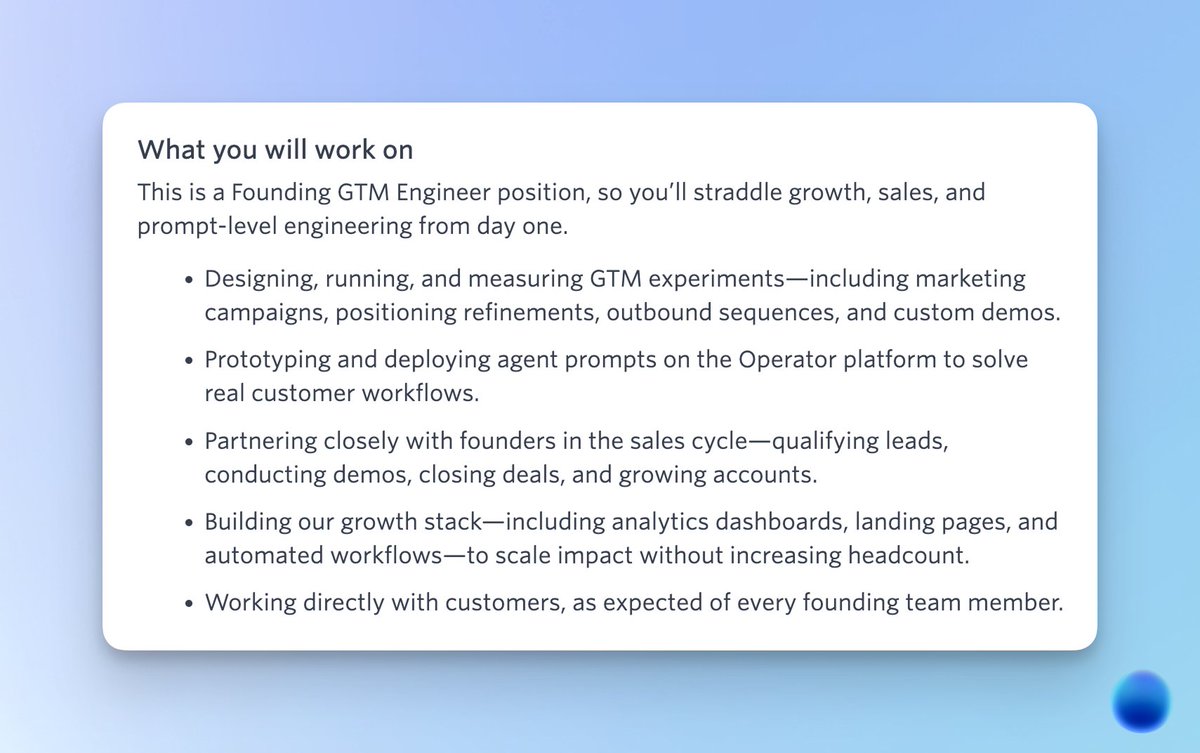 mksm's tweet photo. We are hiring our first non-eng teammate to work with me on GTM at @operatordotxyz.

- team is all staff-level engineers from @stripe, @figma, @coinbase , @pipe
- great product and a growing base of initial customers
- opportunity to build out the GTM function almost from scratch

Looking for an ambitious generalist who's excited to join a small team and get their hands dirty. 

plz share with relevant folks or reach out: 
maksim@operator.xyz, dm's open