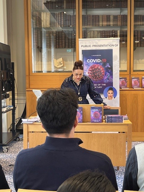 <a href="/CCAForum/">CCAF</a> was delighted to be at the book launch of “#COVID19, DISEASE OF THE CENTURY” written by Prof. Lala Allahverdiyeva, Head of the Department of Allergy and Immunology of the #Azerbaijan Medical University on 26 April in St Catherine's College Uni of Cambridge.