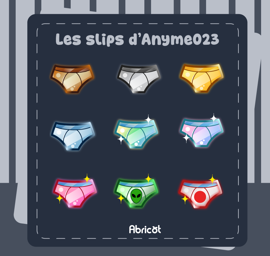 abricotart_'s tweet image. Petits badges de sub pour @Anyme023Off ! 🩲