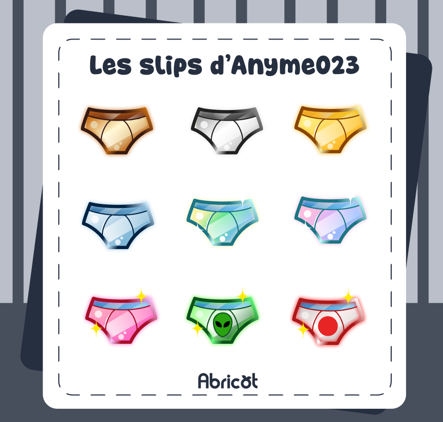 abricotart_'s tweet image. Petits badges de sub pour @Anyme023Off ! 🩲