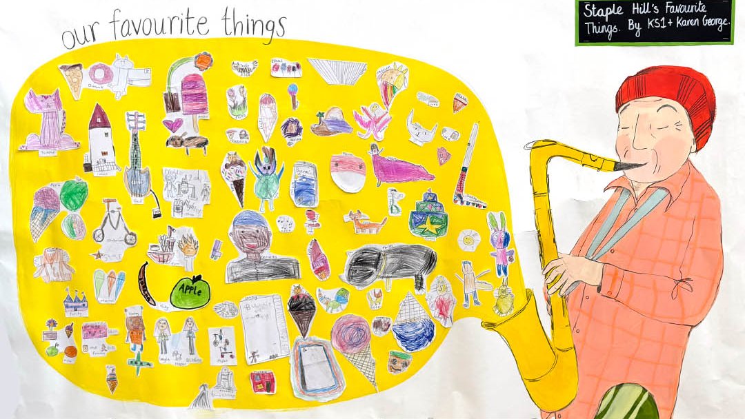 Look at Staple Hill Primary's fabulous Favourite Things!
Thanks for sending the photograph - I had a brilliant morning at The Leaf Trust Literature Festival. 
#authorvisits
#readingforpleasure
#LeafLitFest
#VerityRobinson