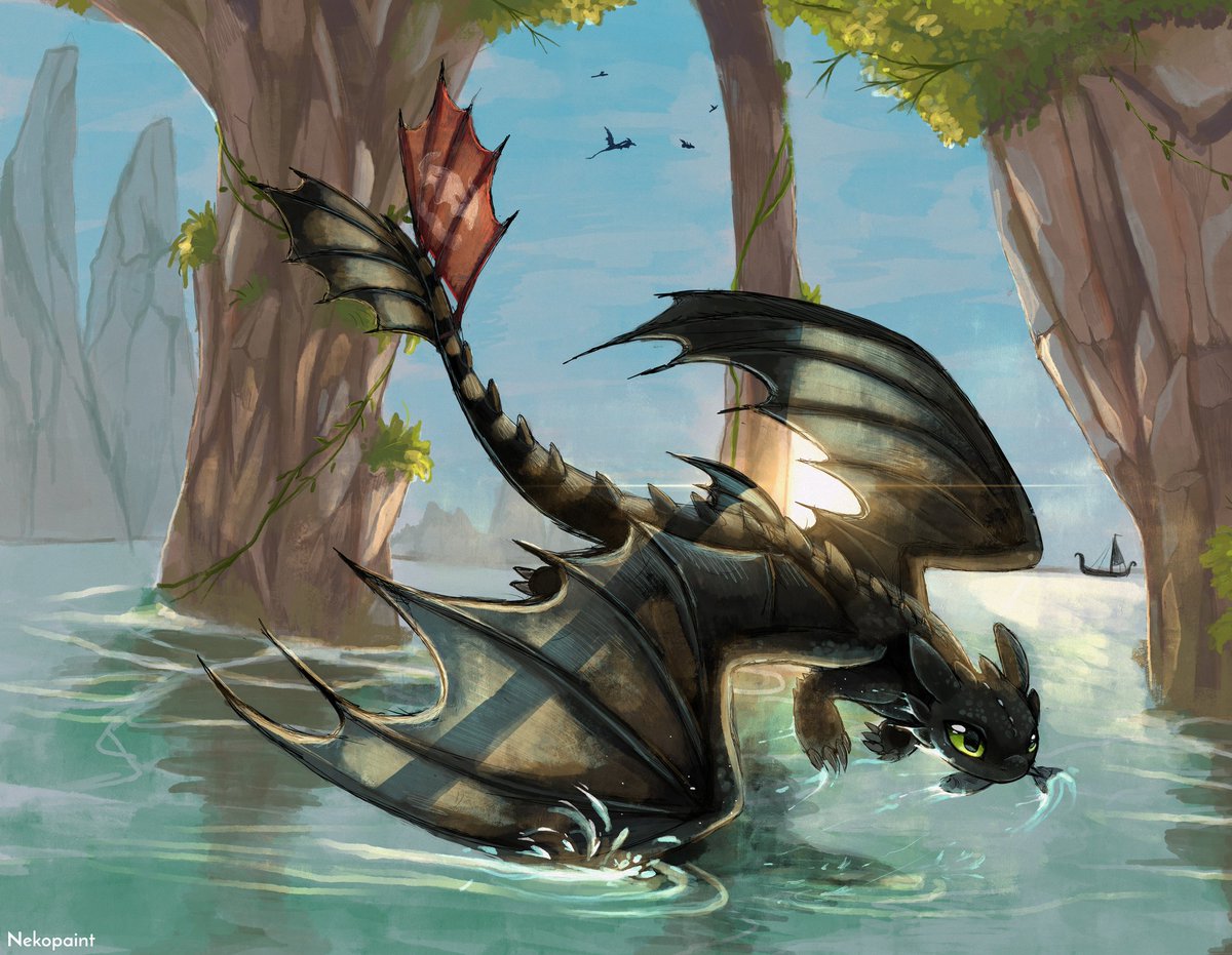 I've drawn a little toothless this time! ✨(⁠ ⁠◜⁠‿⁠◝⁠ ⁠)⁠♡ 

#Toothless