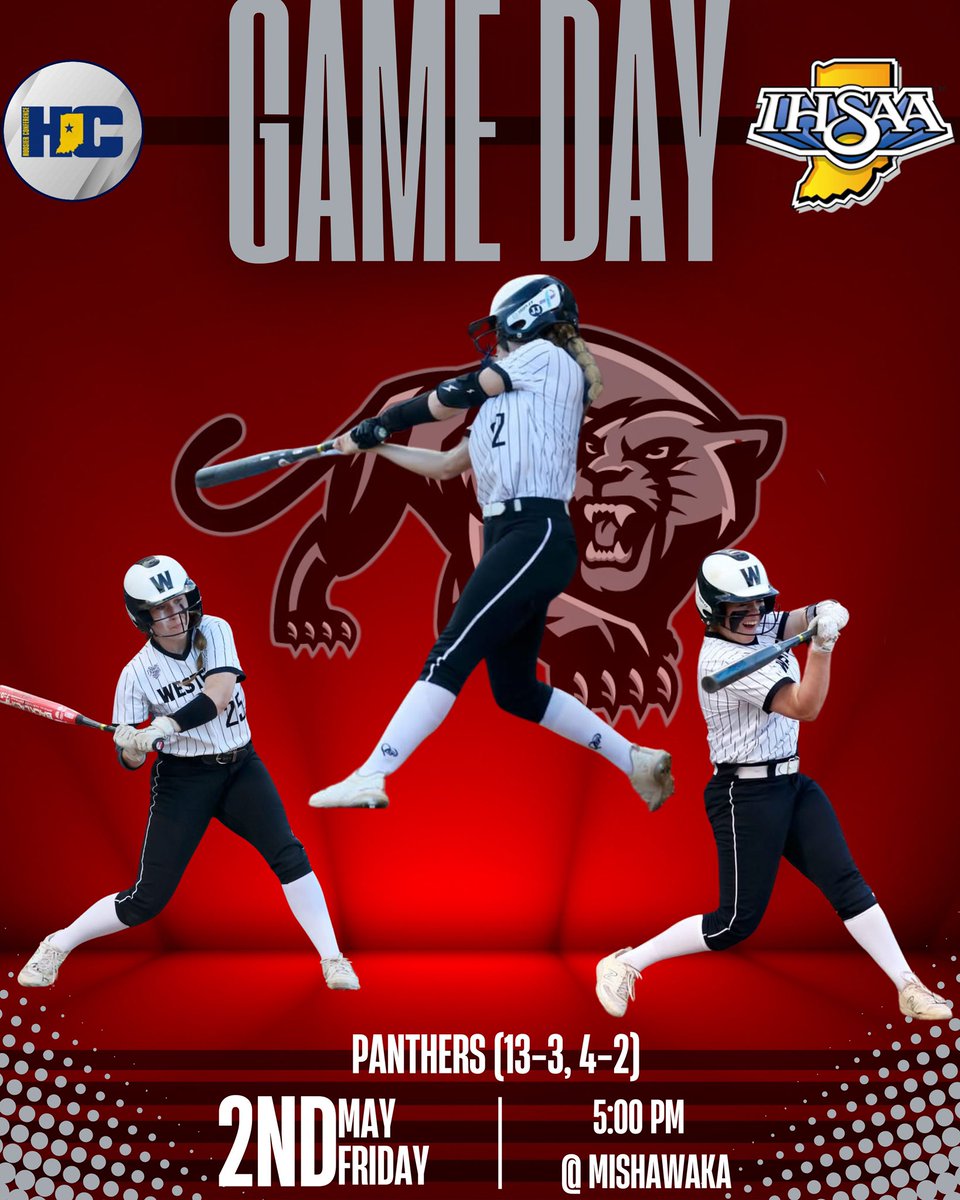 WHS Sports Information (@whs_sid) on Twitter photo 🥎Panthers Softball (13-3, 4-2)🥎
<a href="/WHS_Softball_1/">Western HS Softball</a>
GAME DAY
🏆Caveman Cancer Classic🏆
📅 Friday, May 2nd
🆚 Fort Wayne Dwenger
⏰ 5:00pm
📍Mishawaka High School 🥎Panthers Softball (13-3, 4-2)🥎
<a href="/WHS_Softball_1/">Western HS Softball</a>
GAME DAY
🏆Caveman Cancer Classic🏆
📅 Friday, May 2nd
🆚 Fort Wayne Dwenger
⏰ 5:00pm
📍Mishawaka High School
