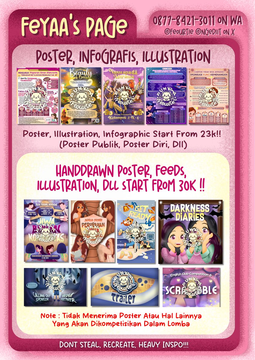 feyaa ⭑ open joki feeds infografis poster tweet media